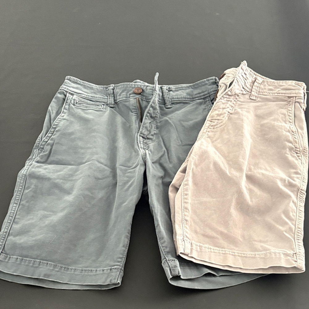 American Eagle Outfitters Gray and Tan Flat Front Shorts